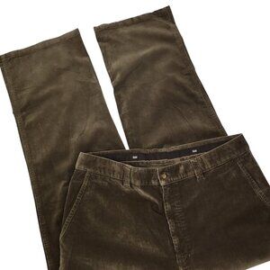 Hiltl Men's Corduroy Pants Trouser ZE500 Cords Brown Size 36 x 31 Straight Flat